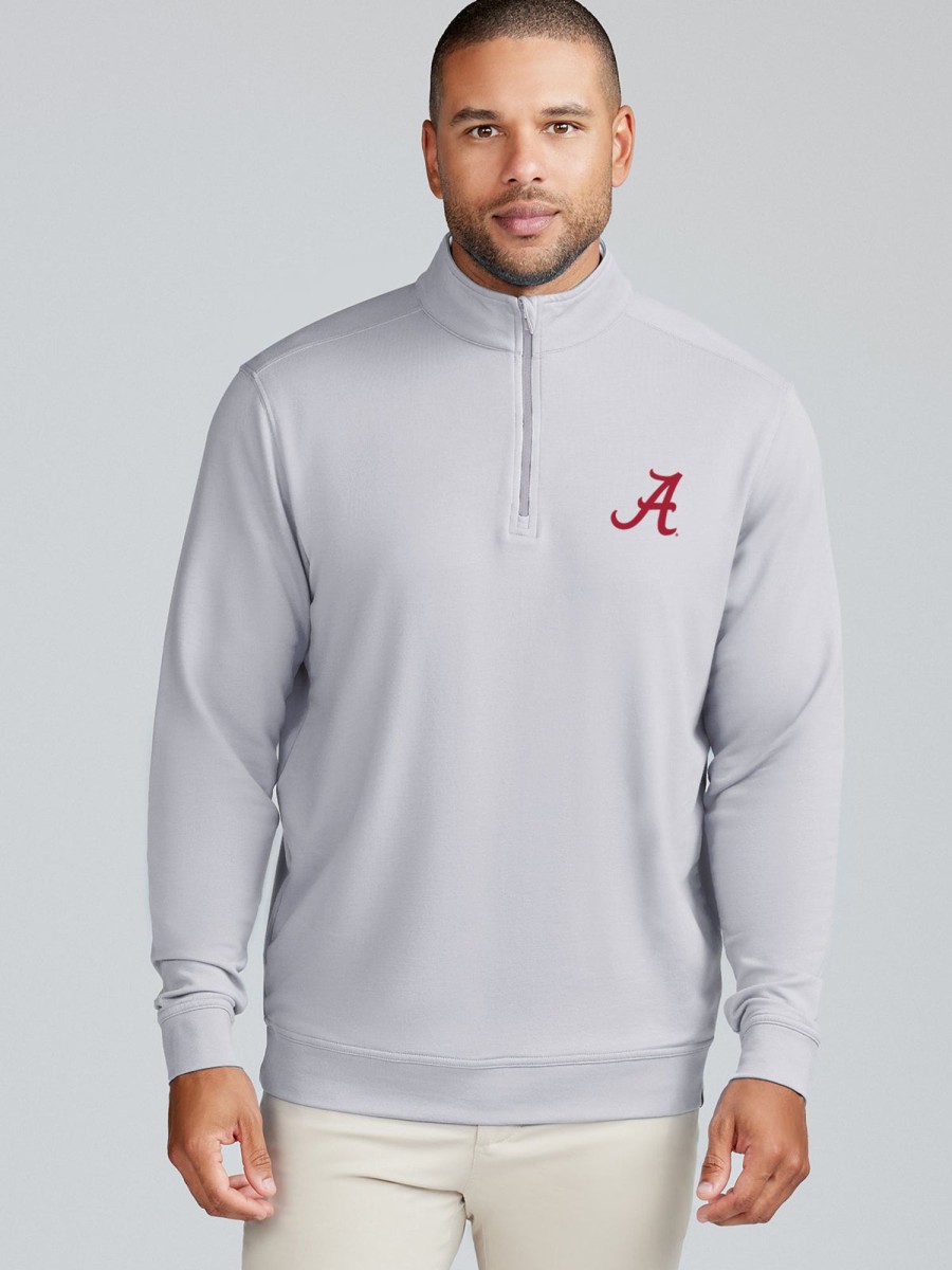 Men'S tasc Performance Pullovers + Sweatshirts | Cloud French Terry Quarter Zip - Alabama Alloy