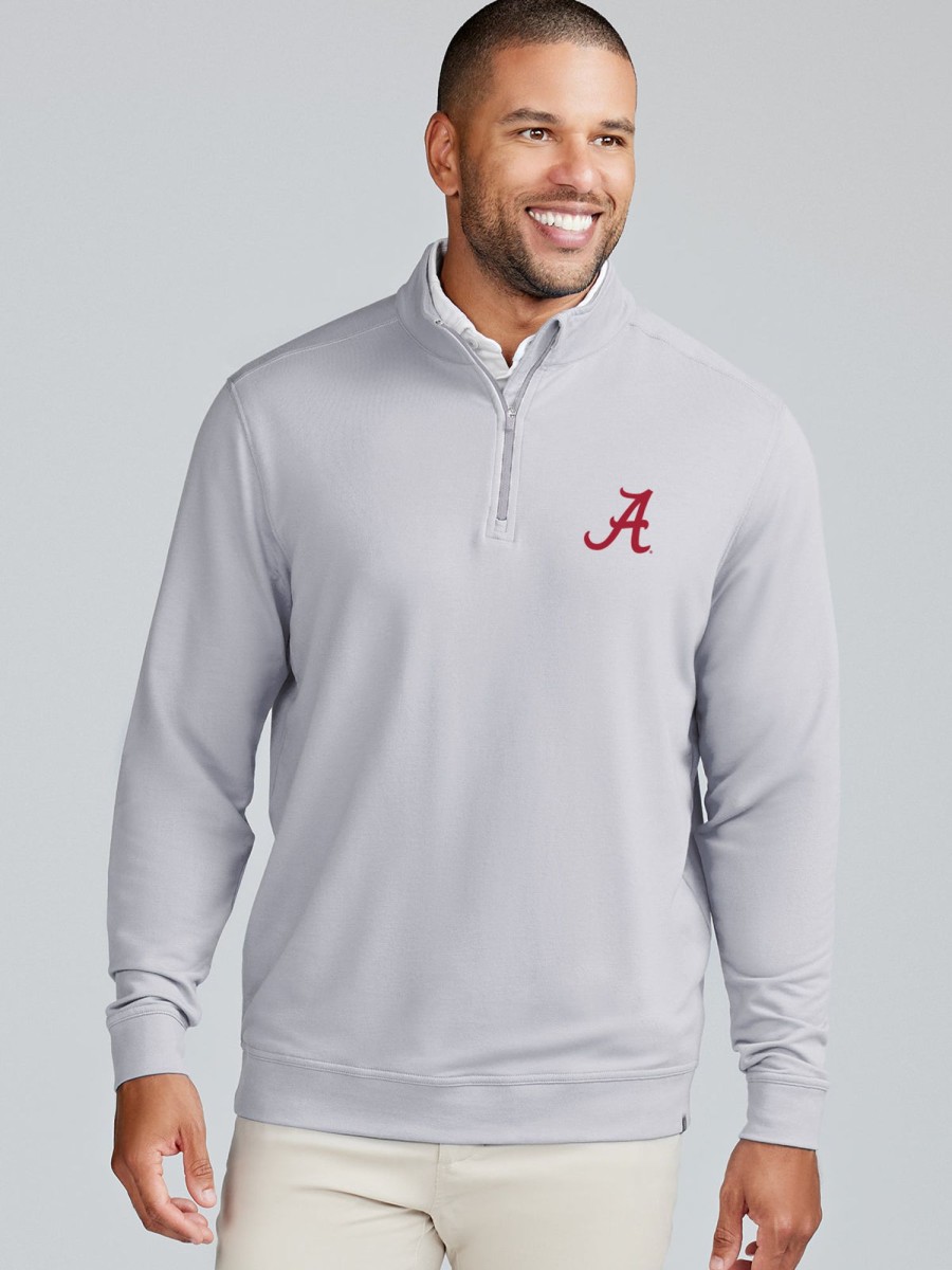 Men'S tasc Performance Pullovers + Sweatshirts | Cloud French Terry Quarter Zip - Alabama Alloy