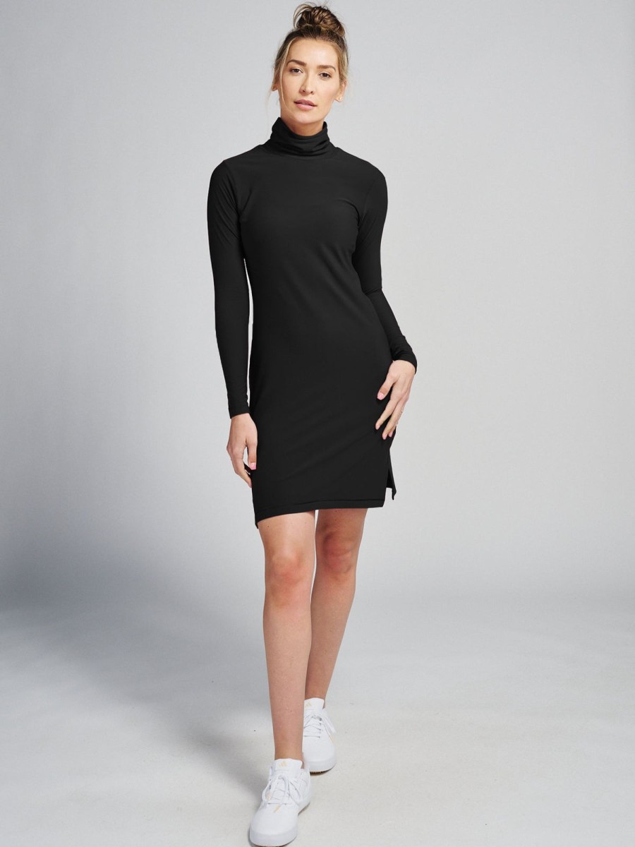 Women'S tasc Performance Dresses | Pinnacle Turtleneck Dress Black