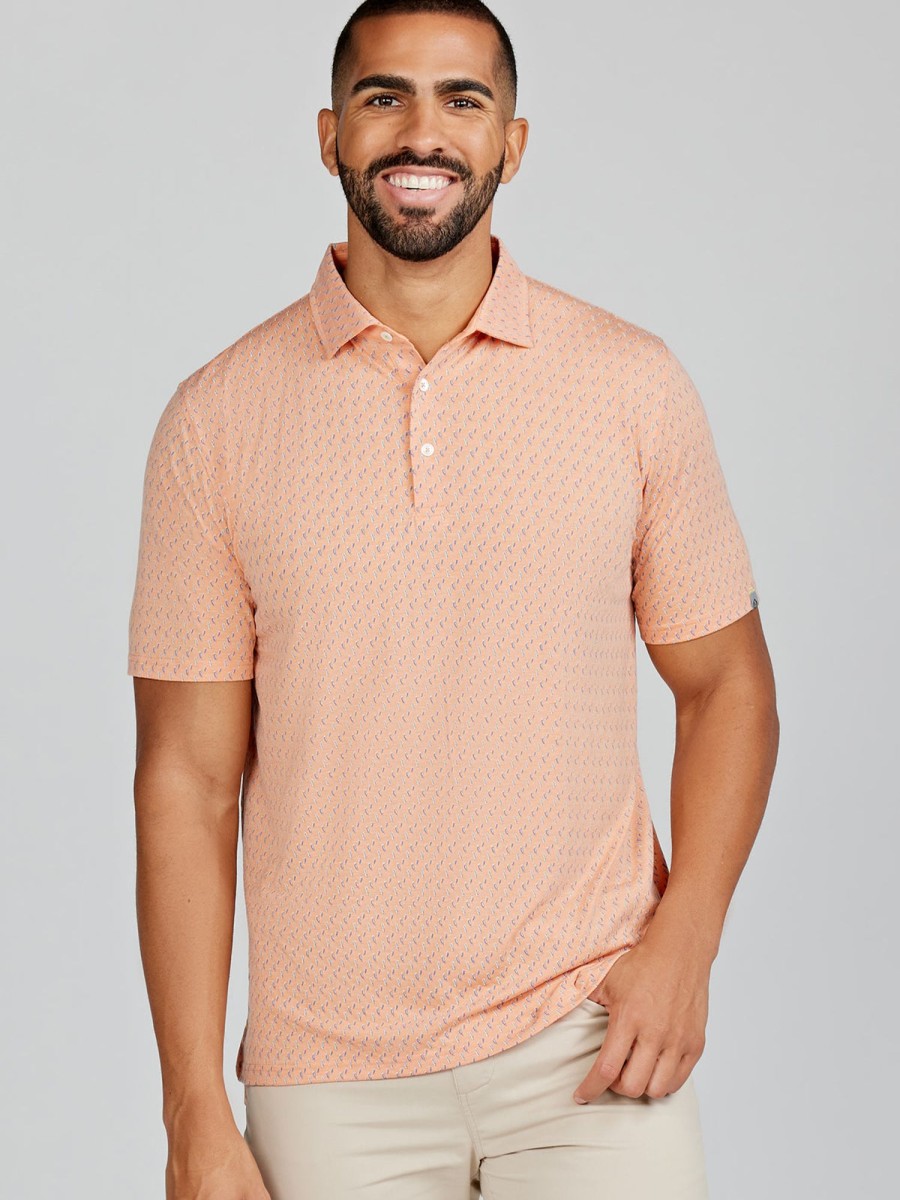 Men'S tasc Performance New Arrivals | Cloud Polo - Droplets Apricot Heather Droplets