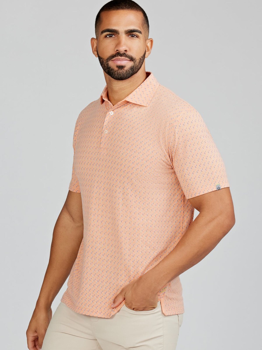 Men'S tasc Performance New Arrivals | Cloud Polo - Droplets Apricot Heather Droplets