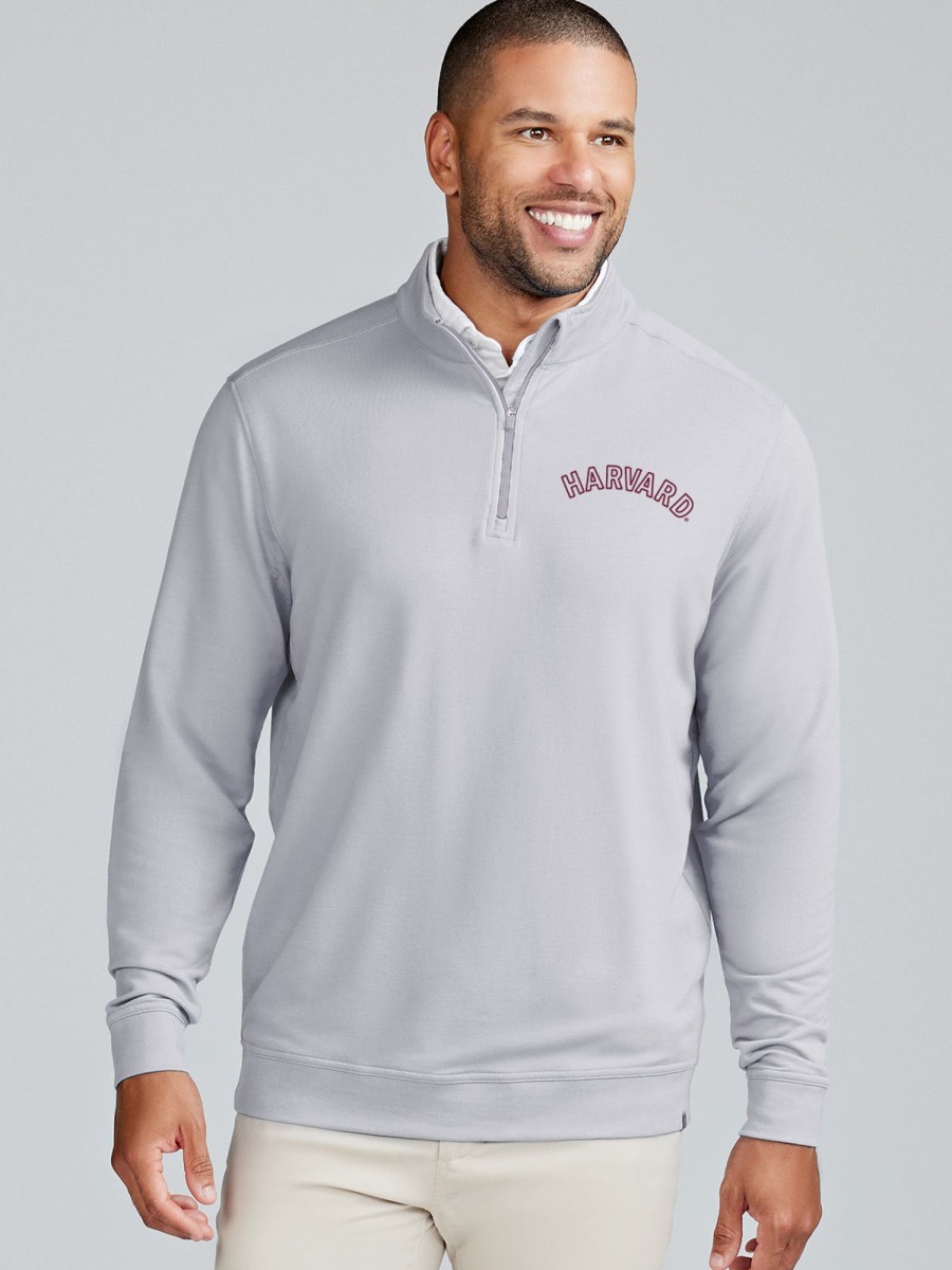 Men'S tasc Performance Pullovers + Sweatshirts | Cloud French Terry Quarter Zip - Harvard Alloy