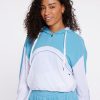 Women'S tasc Performance Sale | Recess Half Zip Hooded Anorak Lake Blue/White