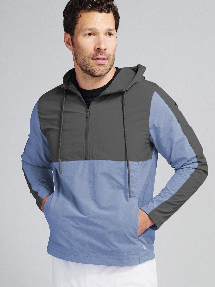 Men'S tasc Performance Sale | Element 1/2 Zip Hooded Anorak Graphite/Bluestone