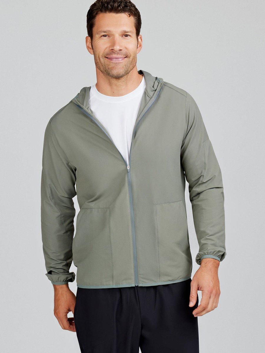 Men'S tasc Performance Gym + Training | Swift Hooded Windbreaker Shale