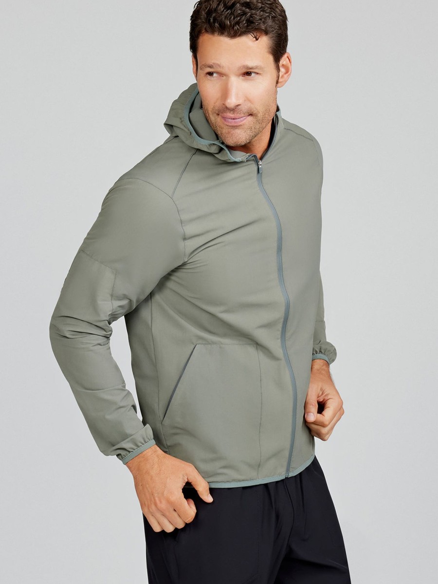 Men'S tasc Performance Gym + Training | Swift Hooded Windbreaker Shale