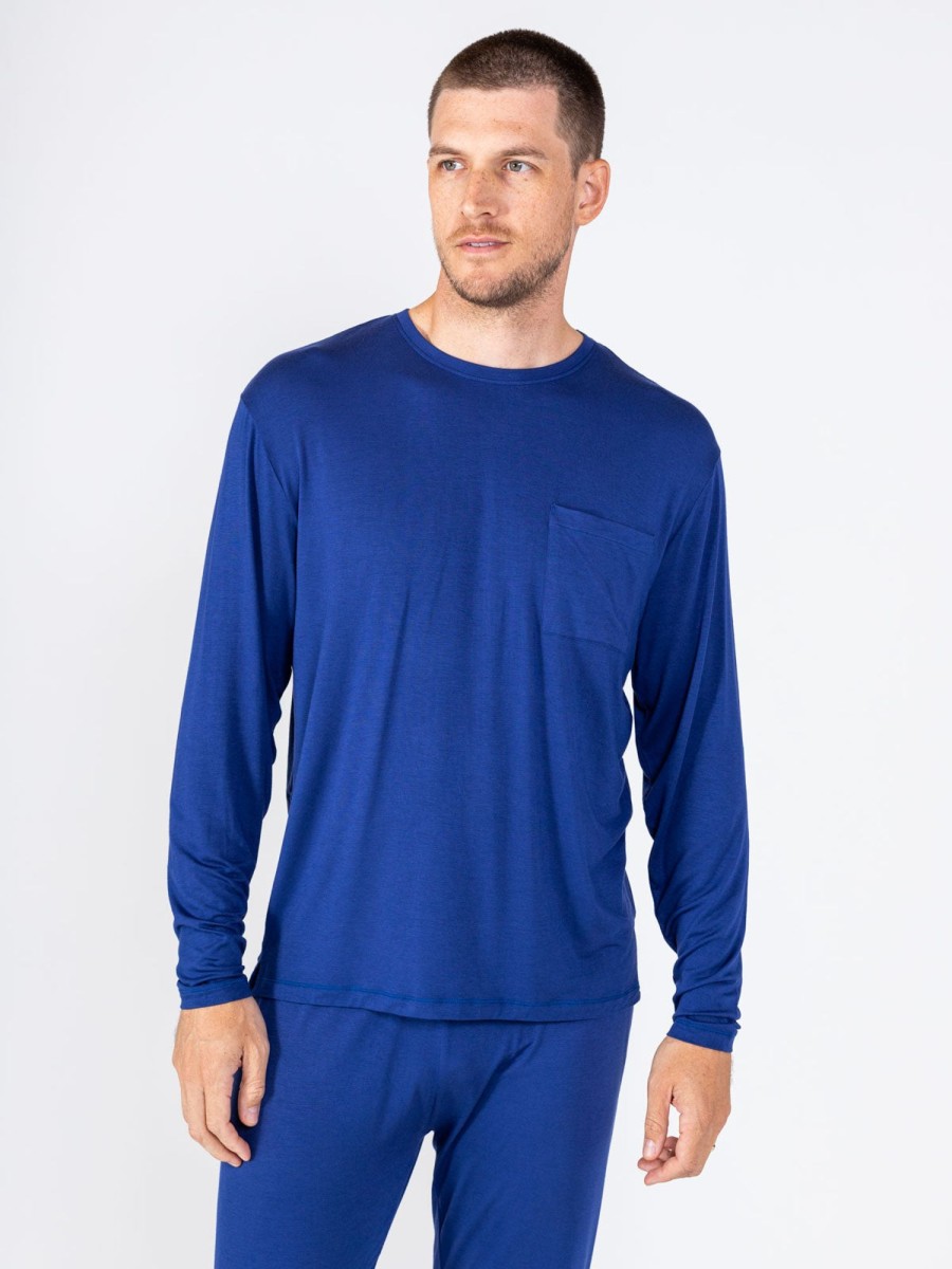 Men'S tasc Performance Sale | Bamboo Silk Long Sleeve Sleep Shirt Twilight