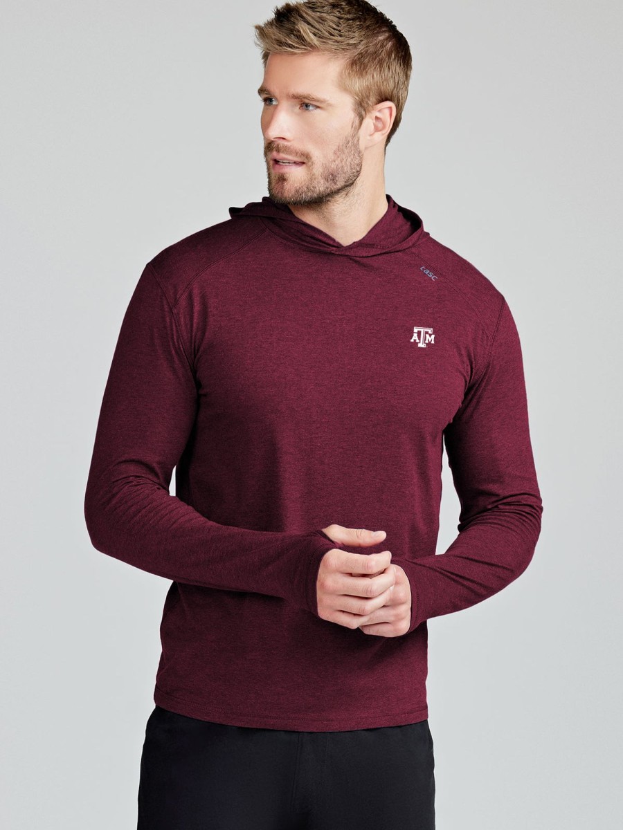 Men'S tasc Performance Pullovers + Sweatshirts | Carrollton Lightweight Hoodie - Texas A&M Maroon C