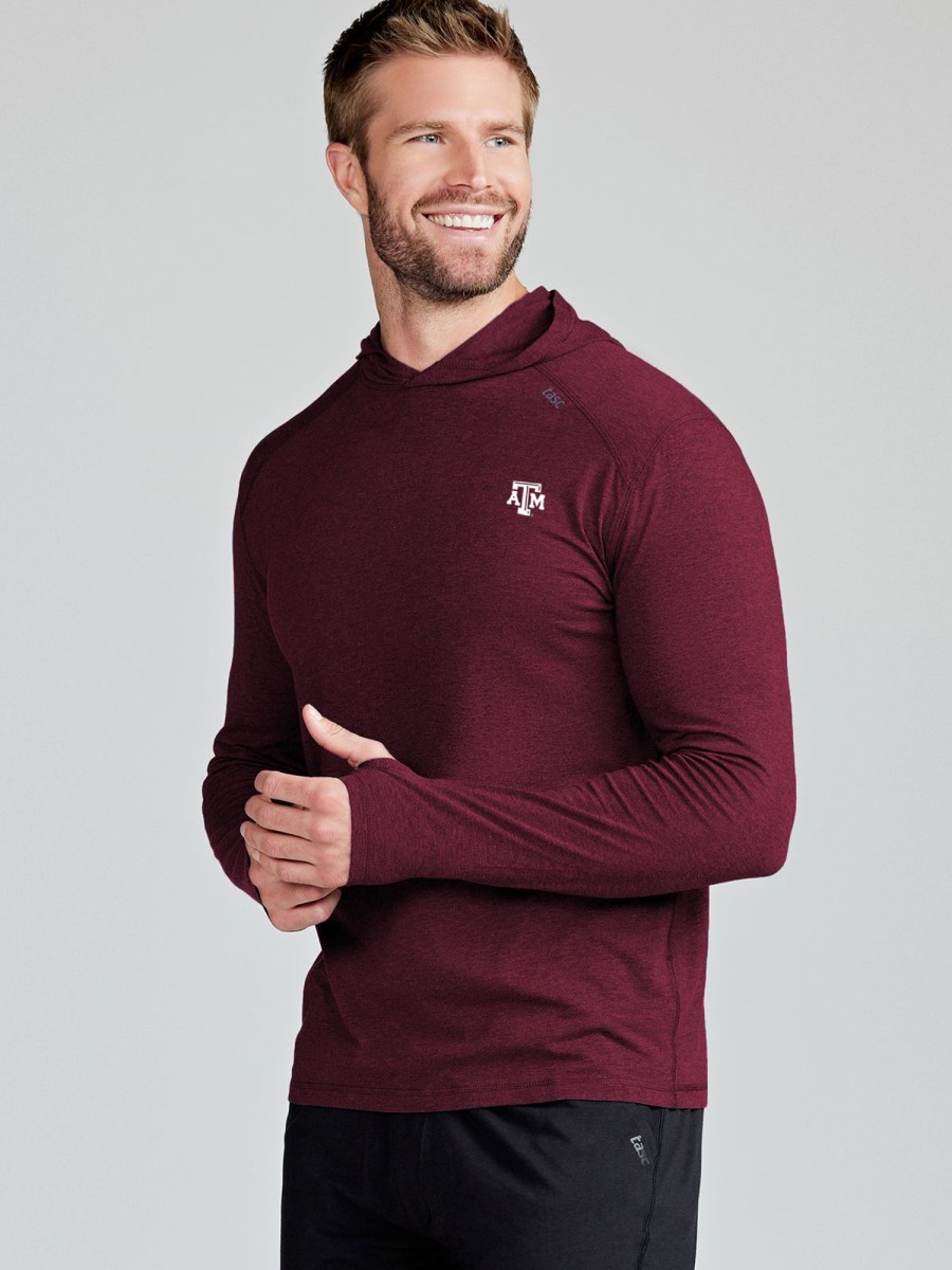 Men'S tasc Performance Pullovers + Sweatshirts | Carrollton Lightweight Hoodie - Texas A&M Maroon C