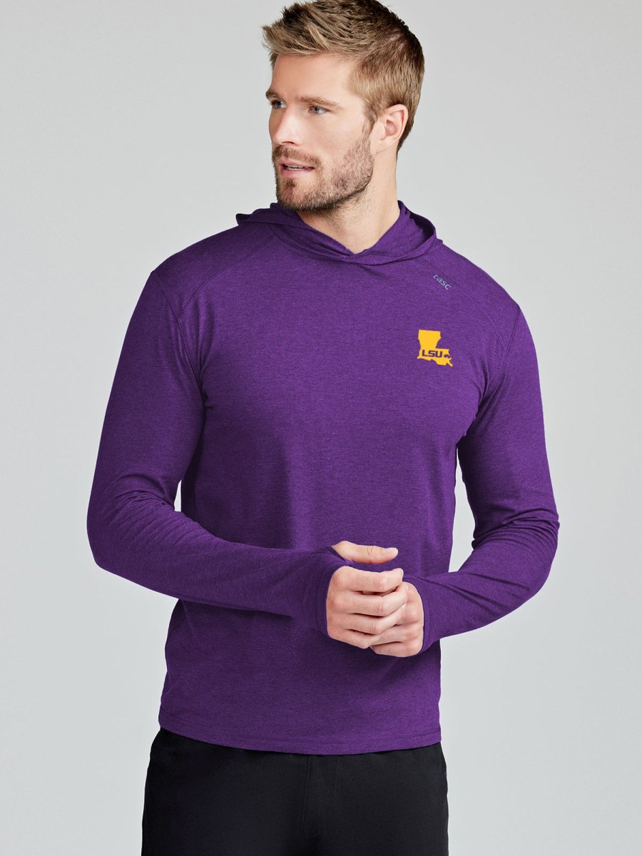 Men'S tasc Performance Pullovers + Sweatshirts | Carrollton Lightweight Hoodie - Lsu Purple C