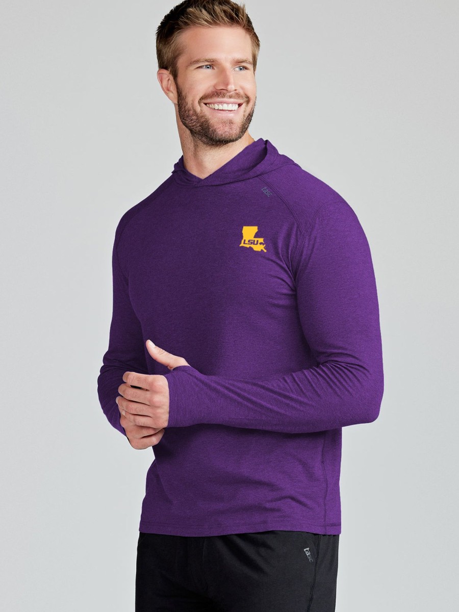 Men'S tasc Performance Pullovers + Sweatshirts | Carrollton Lightweight Hoodie - Lsu Purple C