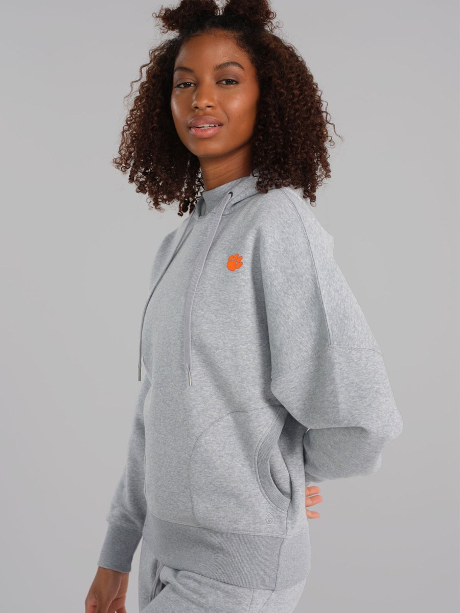 Women'S tasc Performance Lounge | Legendary Fleece Hoodie W - Clemson Perfect Gray Heather