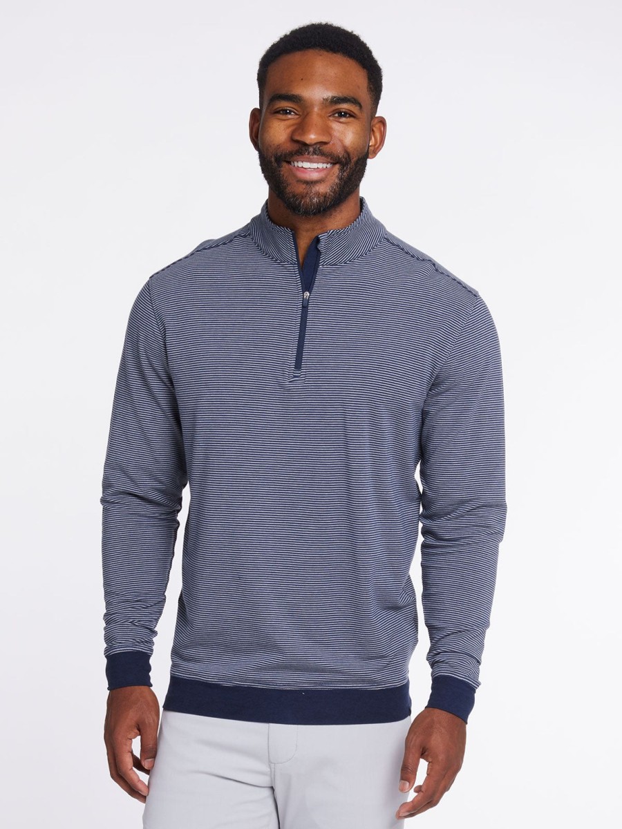 Men'S tasc Performance Sale | Cloud French Terry Quarter Zip Classic Navy/Alloy