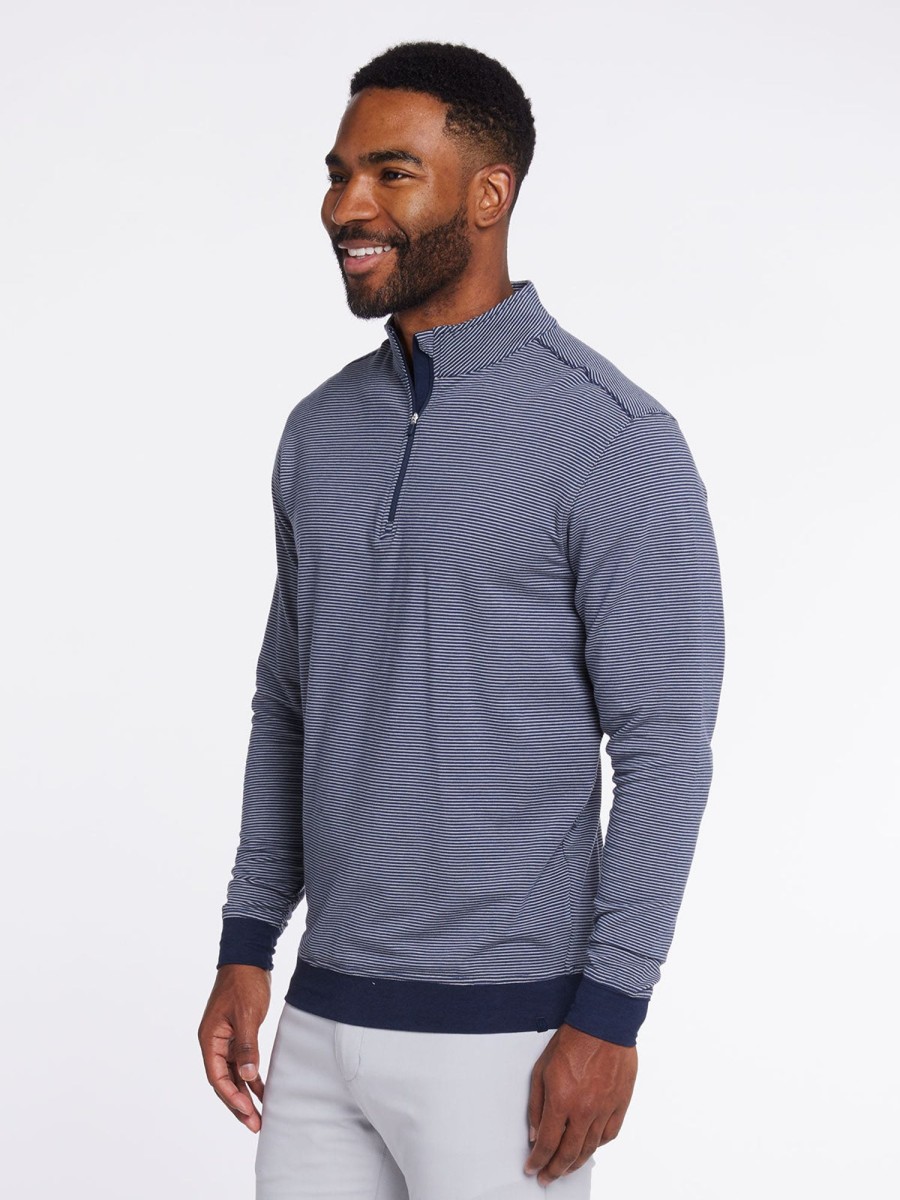 Men'S tasc Performance Sale | Cloud French Terry Quarter Zip Classic Navy/Alloy