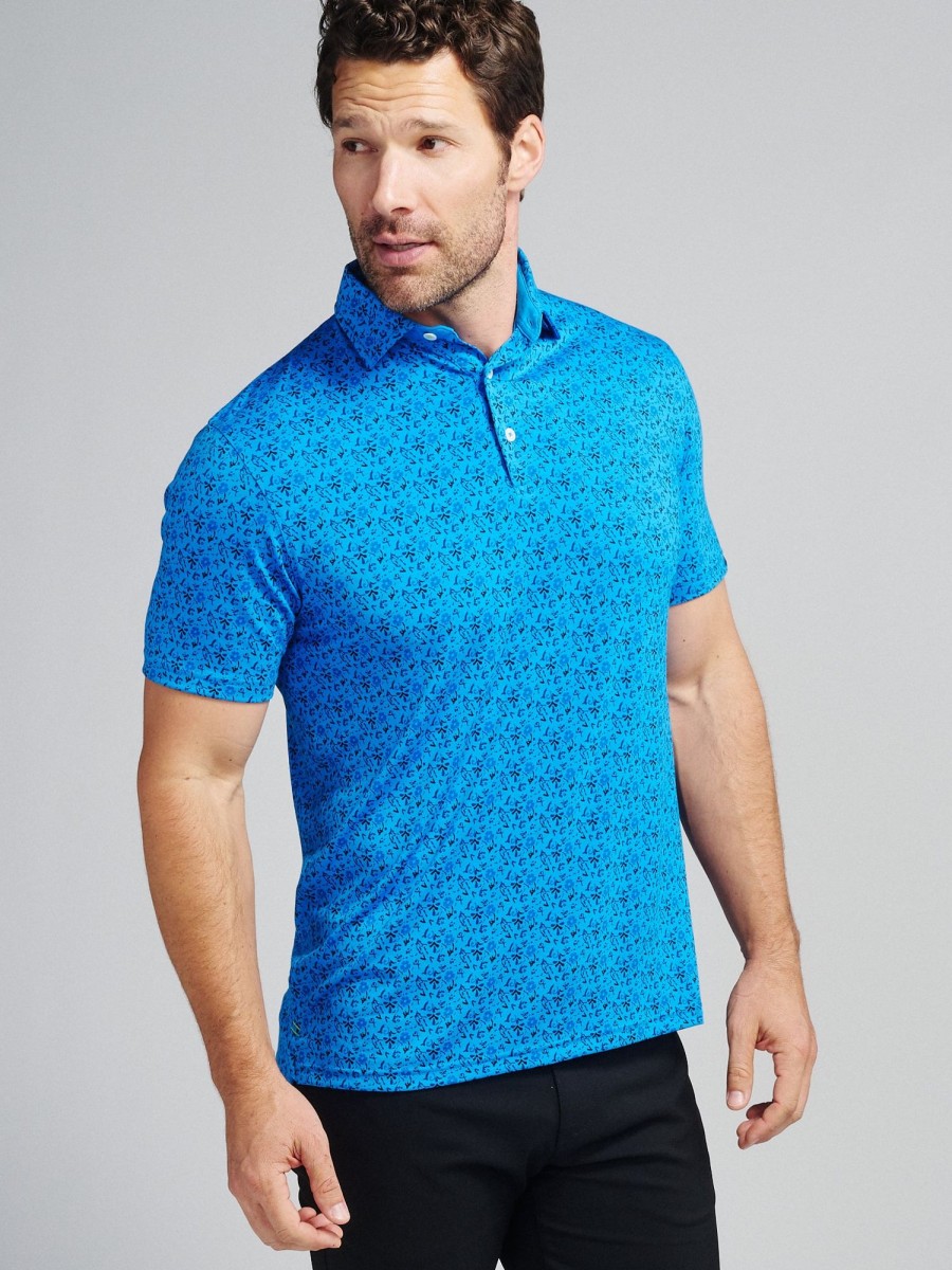 Men'S tasc Performance Golf | Cloud Polo - Floral Fever Blue Floral Fever