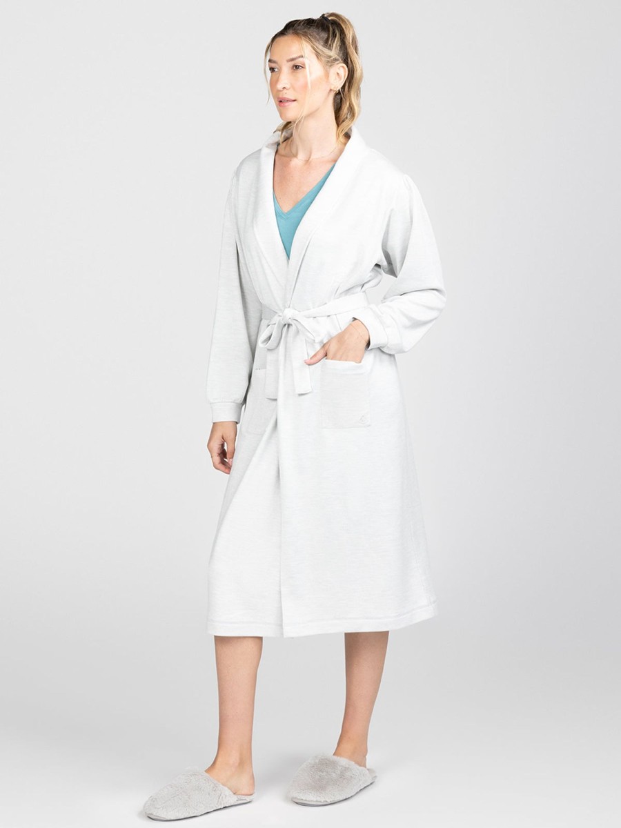 Women'S tasc Performance Lounge | French Terry Robe Light Heather Gray