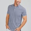 Men'S tasc Performance Golf | Cloud Polo - Air Stripe Classic Navy/White