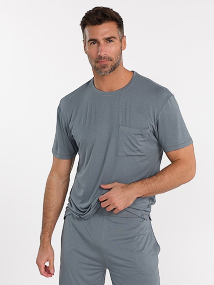 Men'S tasc Performance Sale | Bamboo Silk Short Sleeve Sleep Shirt Storm