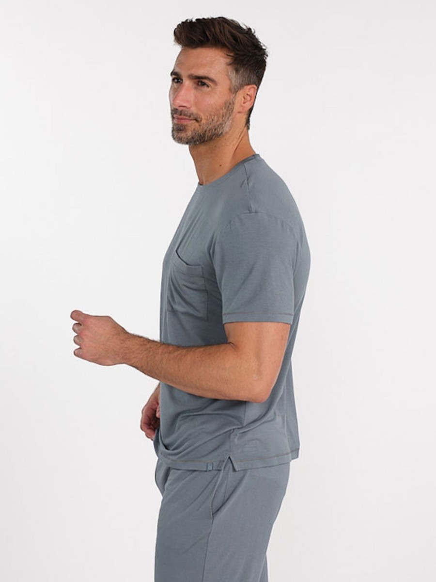 Men'S tasc Performance Sale | Bamboo Silk Short Sleeve Sleep Shirt Storm