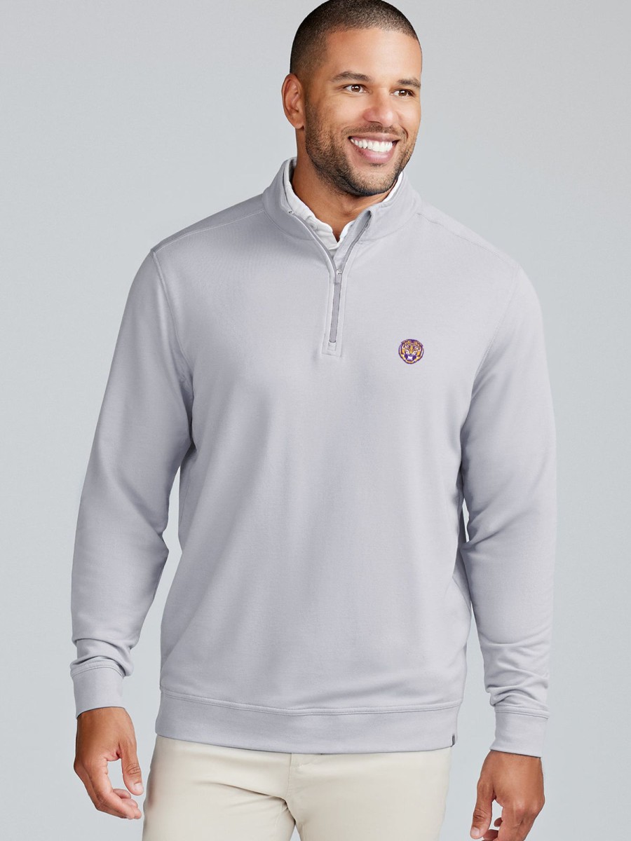 Men'S tasc Performance Pullovers + Sweatshirts | Cloud French Terry Quarter Zip - Lsu Alloy