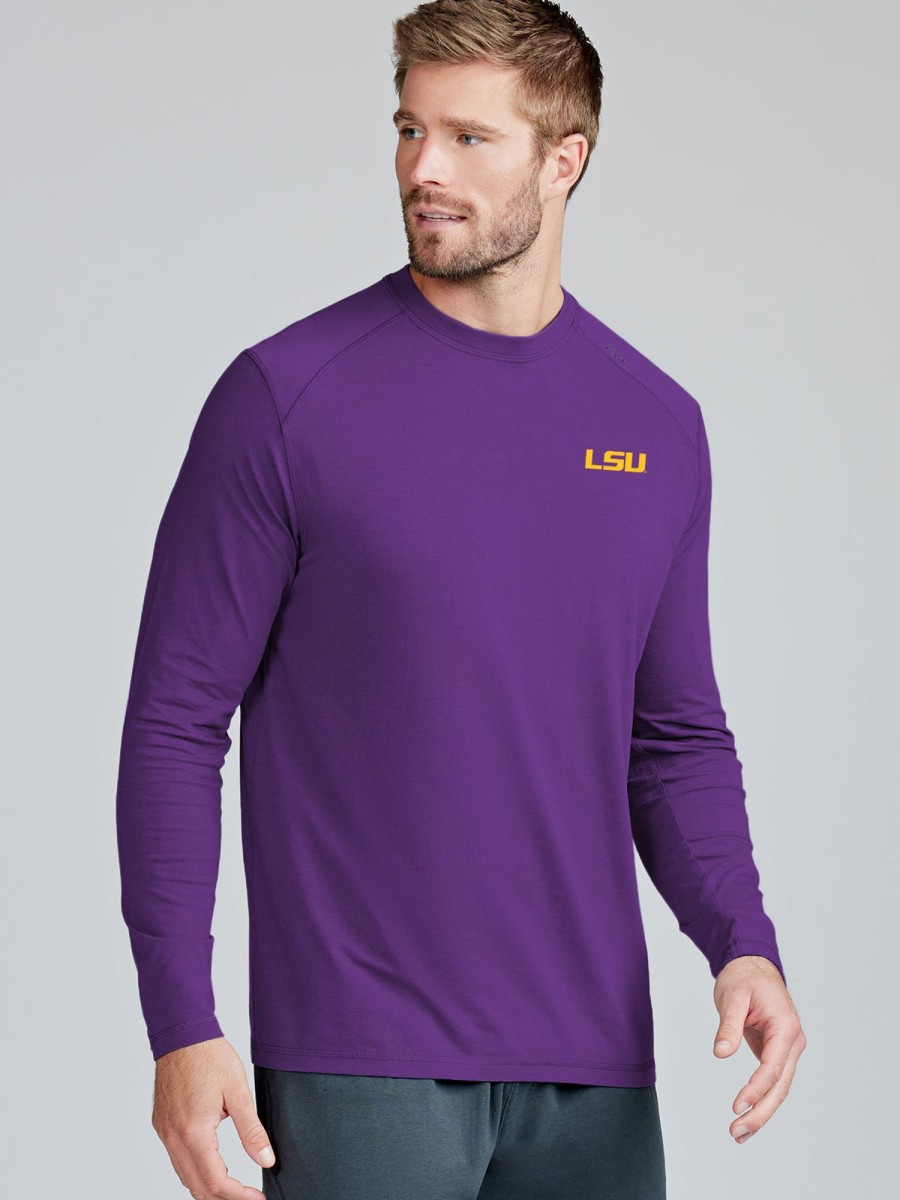 Men'S tasc Performance Long Sleeves | Carrollton Long Sleeve Fitness T-Shirt - Lsu Purple C