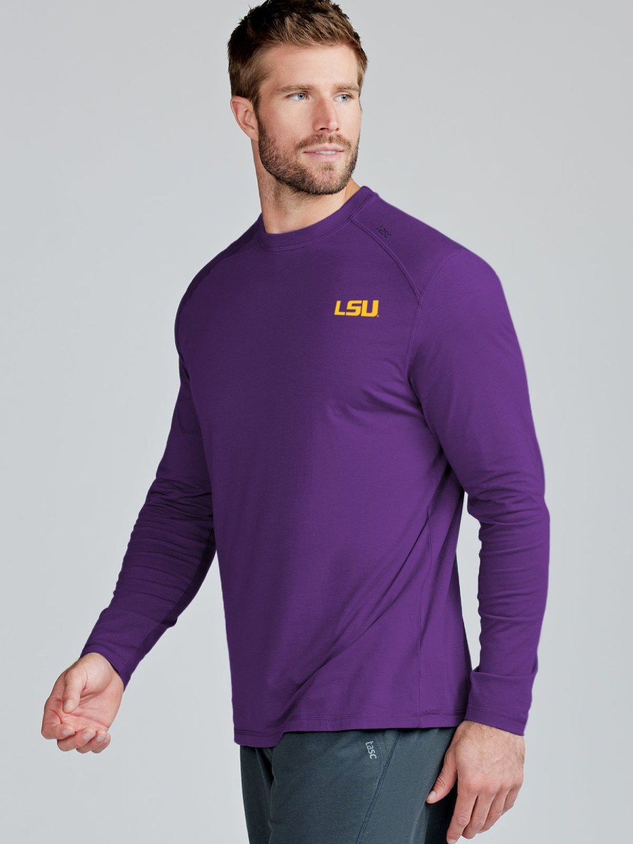 Men'S tasc Performance Long Sleeves | Carrollton Long Sleeve Fitness T-Shirt - Lsu Purple C