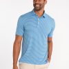 Men'S tasc Performance Sale | Microair Polo Brookline Stripe - Men'S Golf Polos - Tasc Performance Coastline Blue/Classic Navy