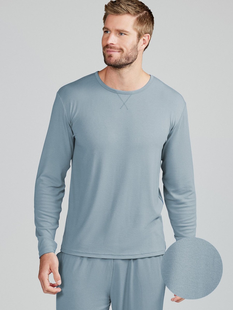 Men'S tasc Performance Sleep | Microluxe Rib Long Sleeve Storm