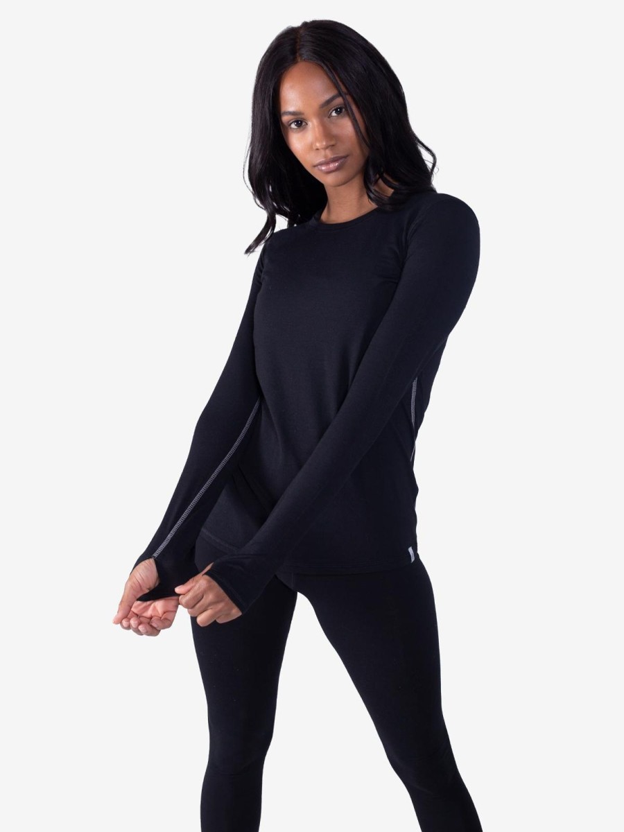 Women'S tasc Performance Sale | Women'S Merino Fusion Long Sleeve Base Layer Black