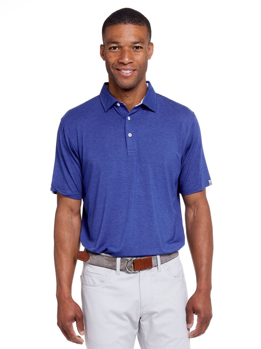 Men'S tasc Performance Sale | Microair Element Polo - Men'S Golf Polos - Tasc Performance Imperial Blue Heather