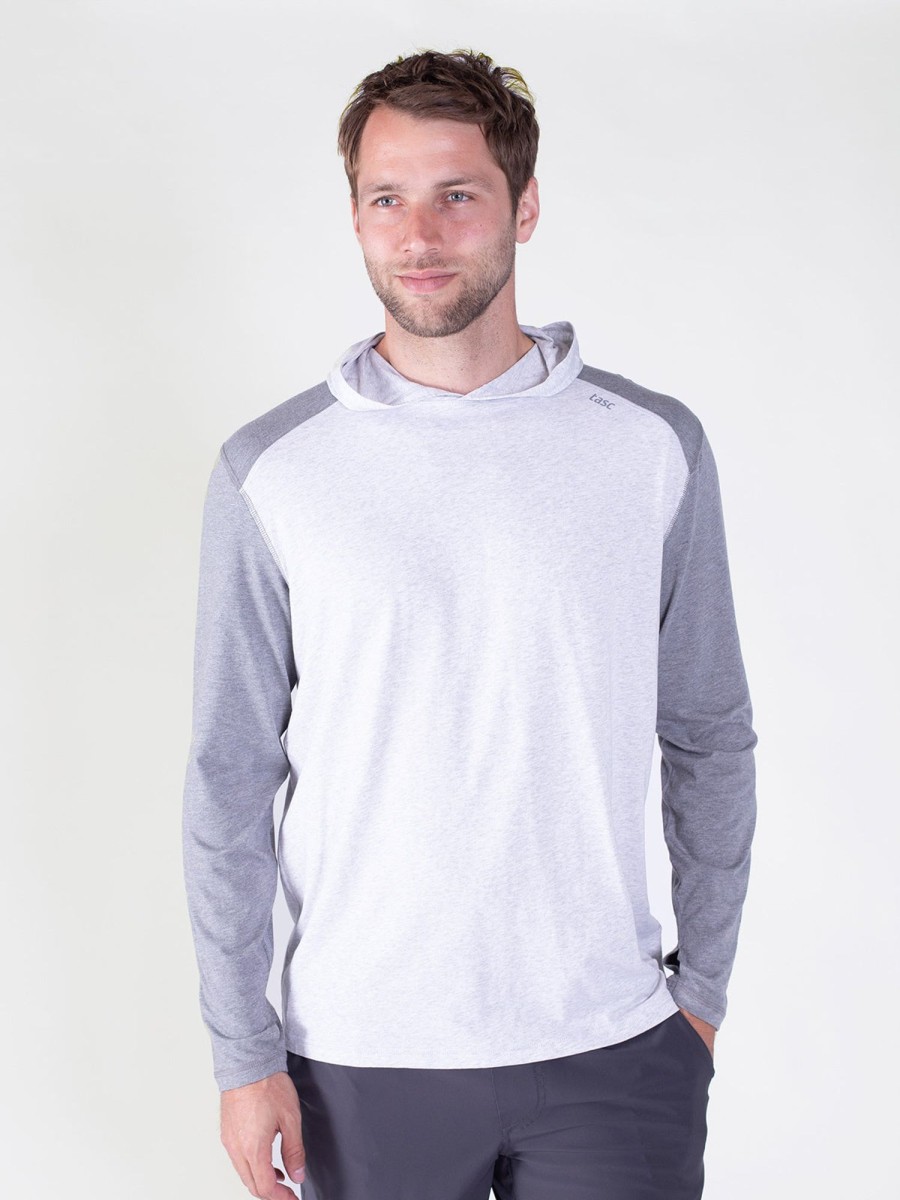 Men'S tasc Performance Sale | Carrollton Blocked Hoodie Light Heather Gray/Heather Gray