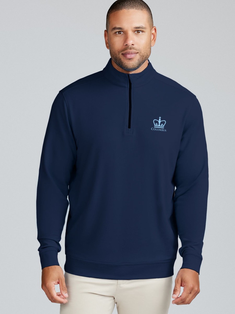 Men'S tasc Performance Pullovers + Sweatshirts | Cloud French Terry Quarter Zip - Columbia Classic Navy