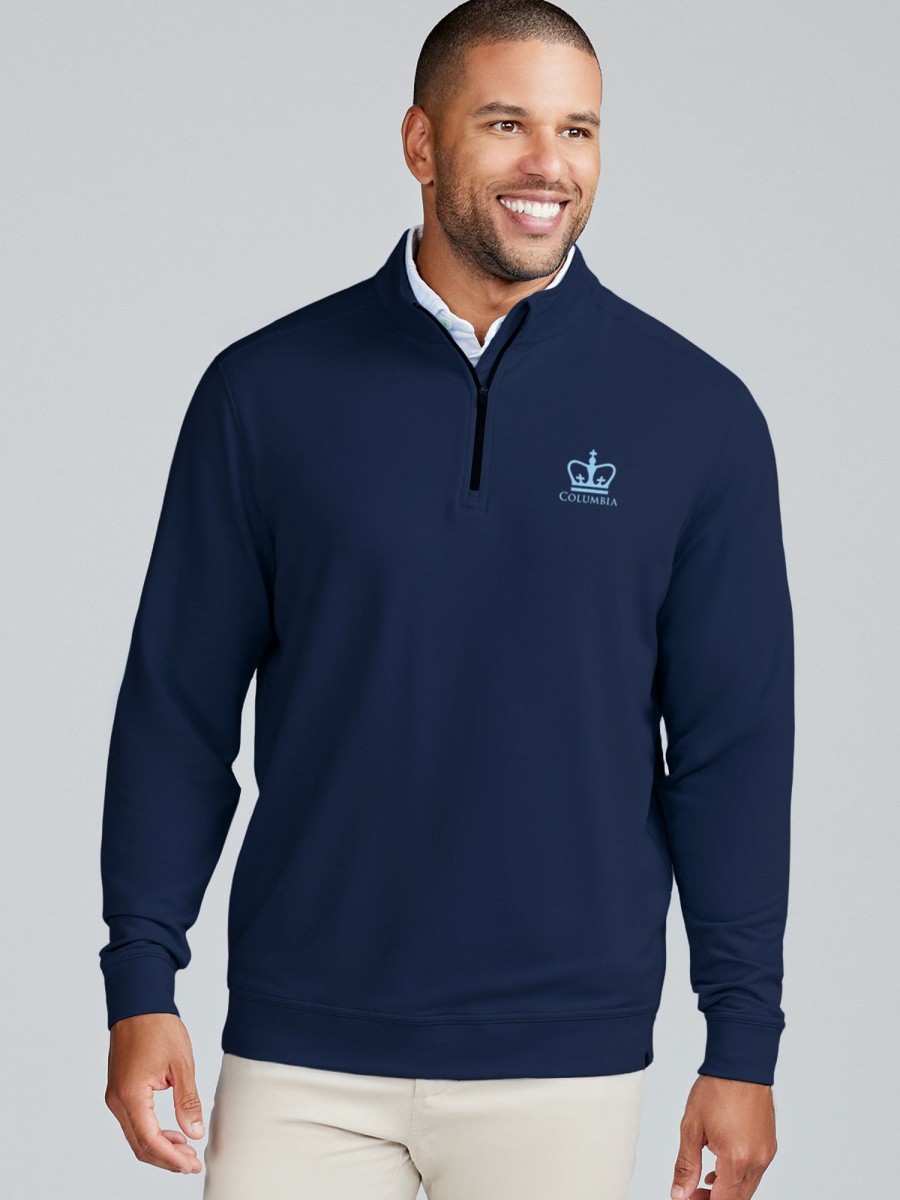 Men'S tasc Performance Pullovers + Sweatshirts | Cloud French Terry Quarter Zip - Columbia Classic Navy