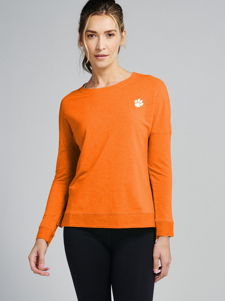 Women'S tasc Performance Sweatshirt + Hoodies | Riverwalk Sweatshirt - Clemson Orange C