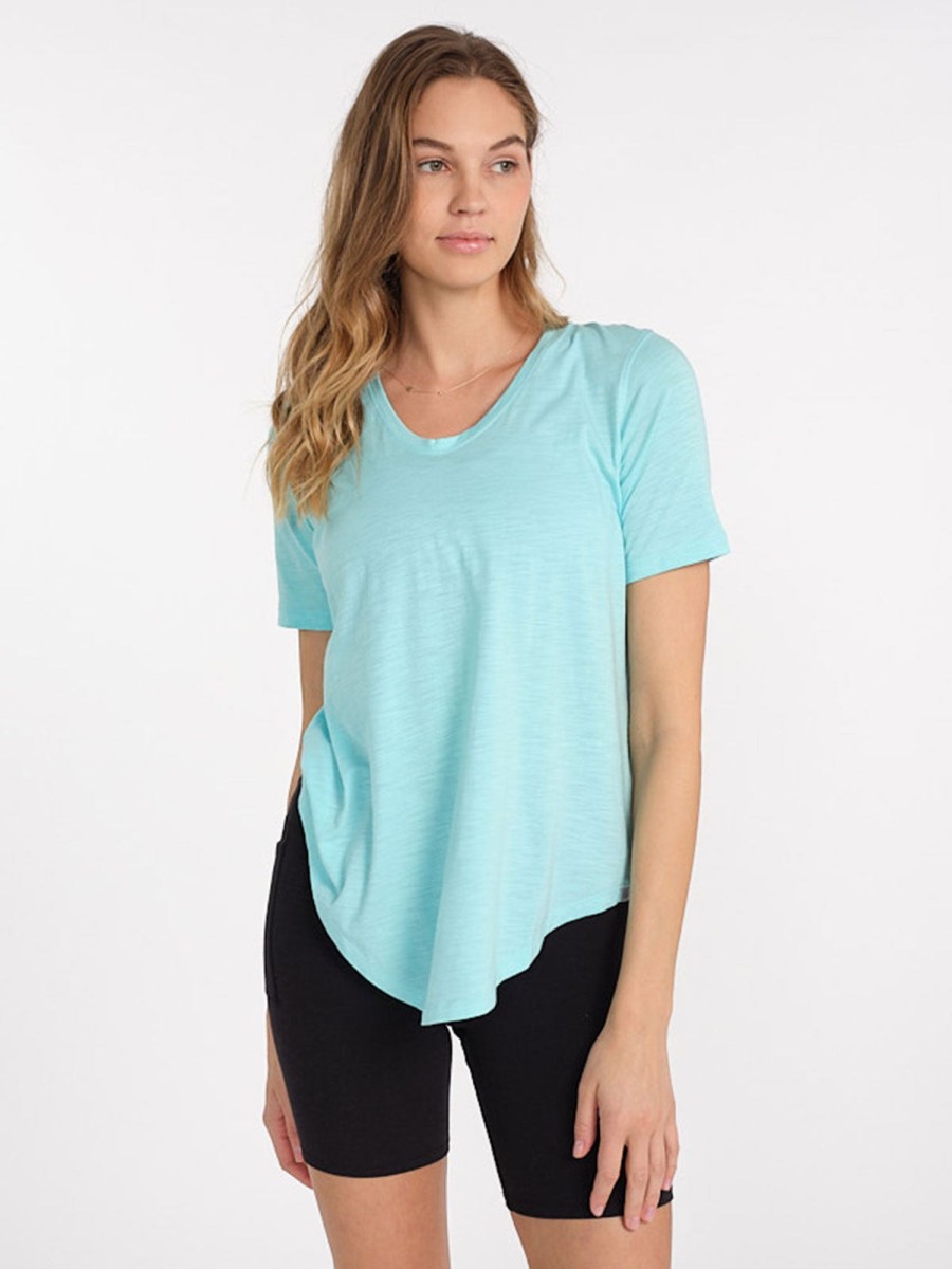 Women'S tasc Performance Sale | Women'S Longline Tee - Women'S Short Sleeve Tops - Tasc Performance Joyful Blue