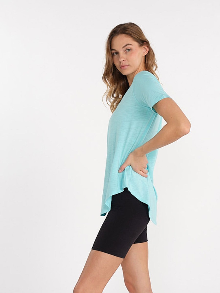 Women'S tasc Performance Sale | Women'S Longline Tee - Women'S Short Sleeve Tops - Tasc Performance Joyful Blue