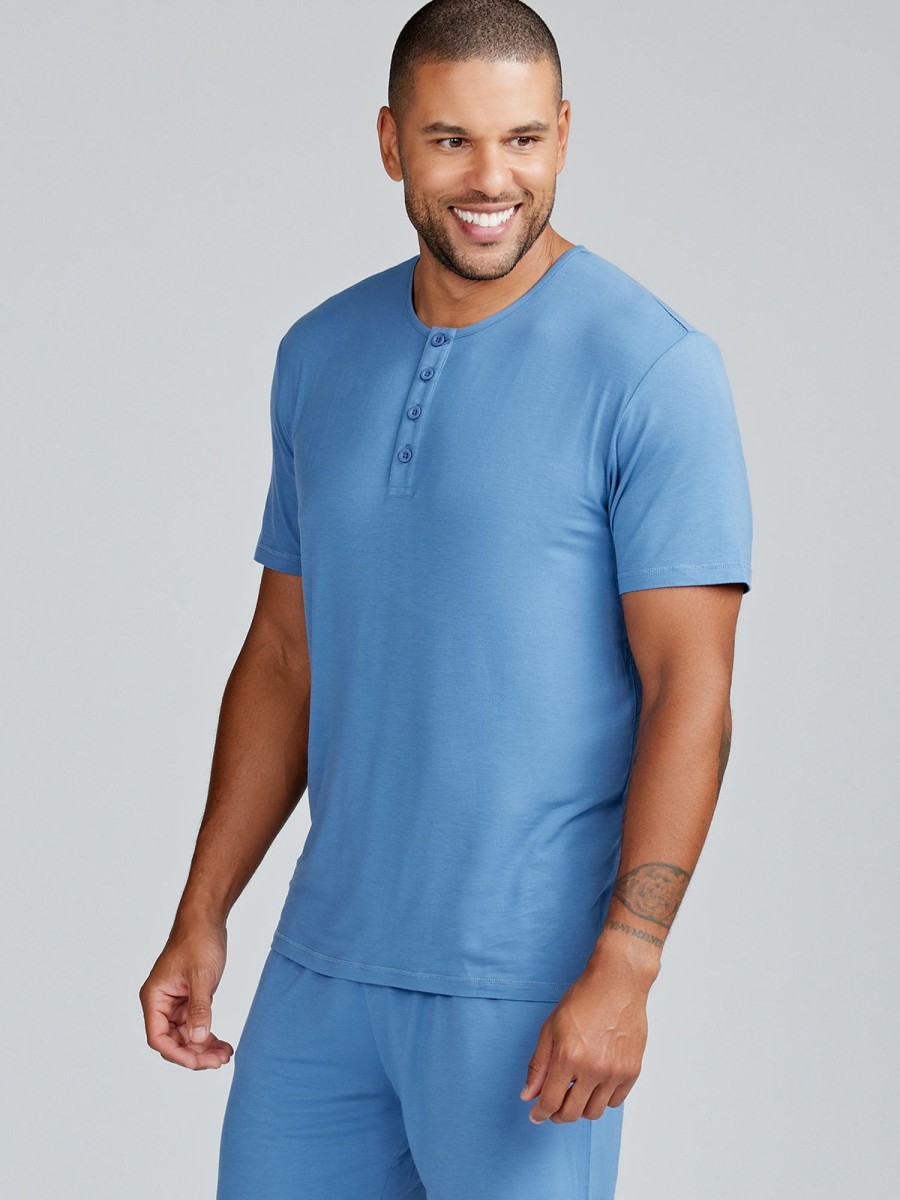 Men'S tasc Performance Sleep | Bamboo Silk Short Sleeve Henley Dusk