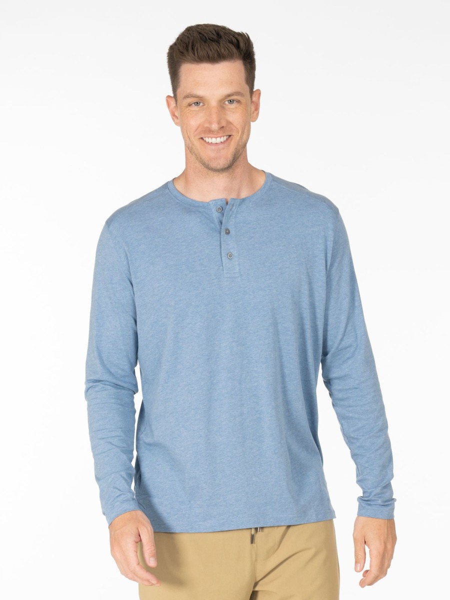 Men'S tasc Performance Sale | Everywear Ls Henley Chambray Heather