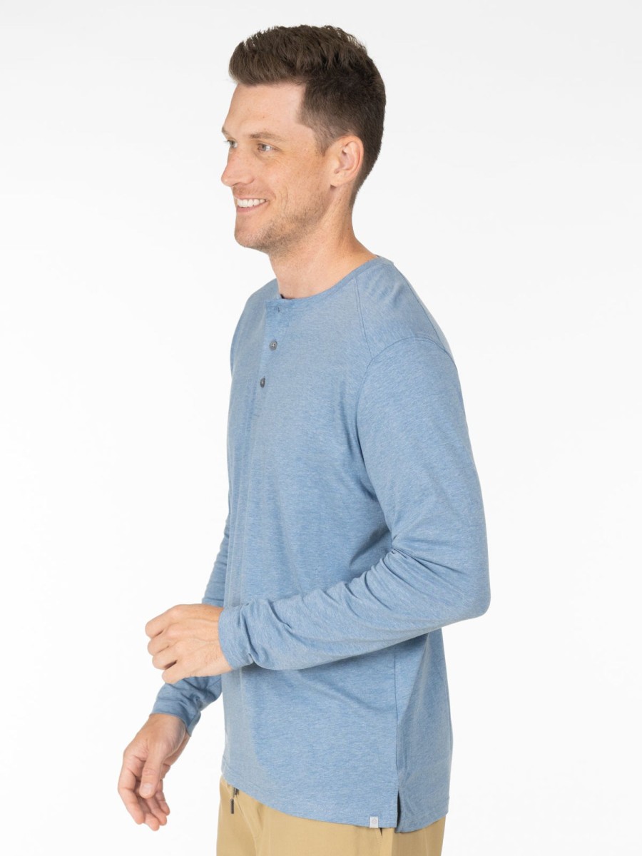 Men'S tasc Performance Sale | Everywear Ls Henley Chambray Heather