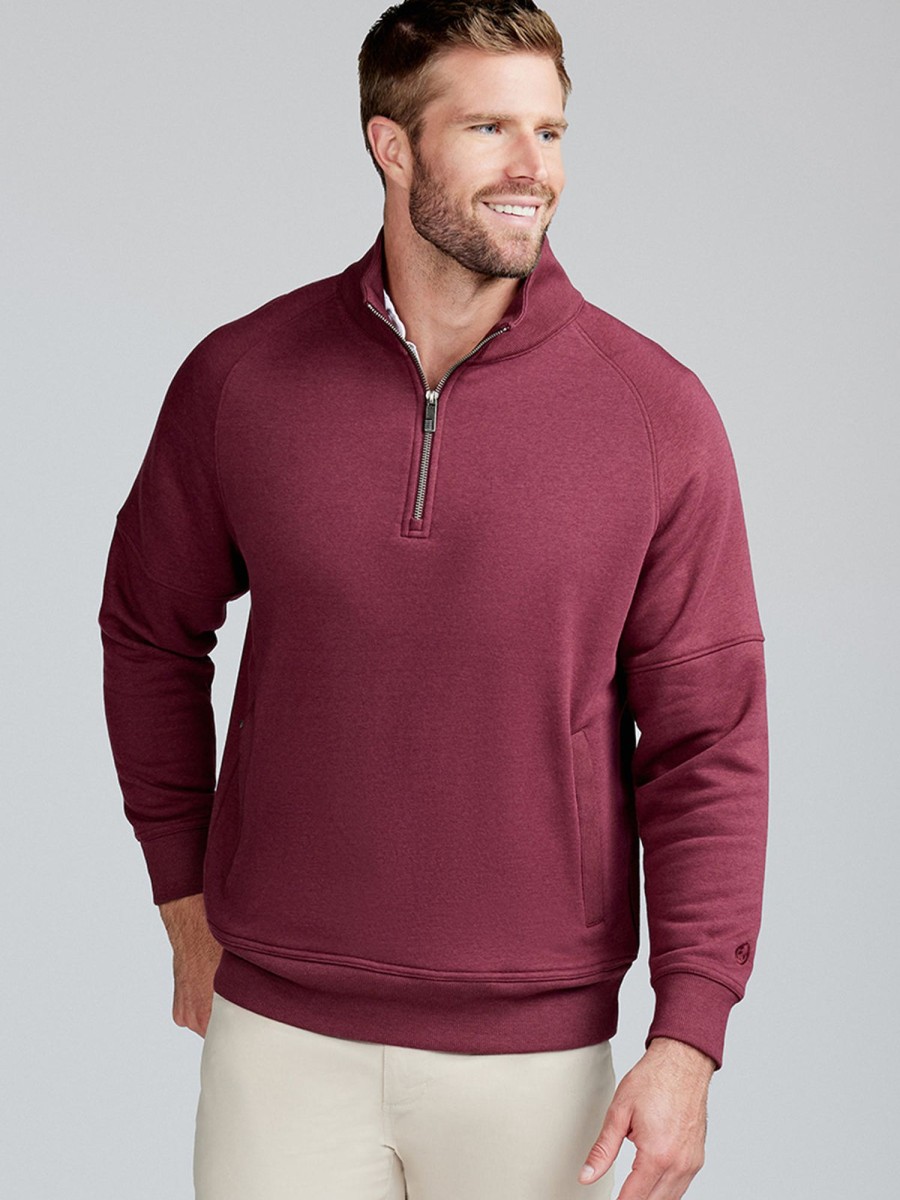 Men'S tasc Performance Sale | Transcend Fleece 1/4 Zip Wineberry