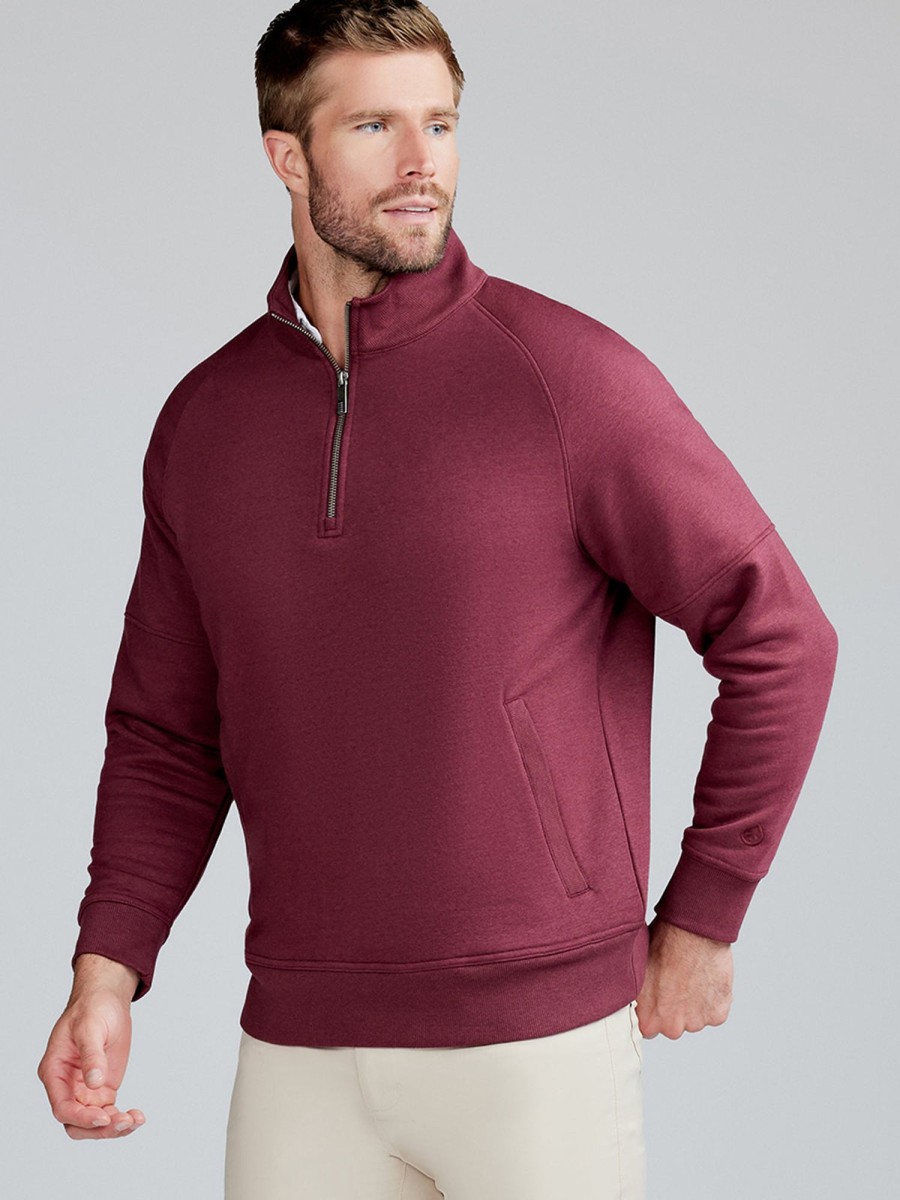 Men'S tasc Performance Sale | Transcend Fleece 1/4 Zip Wineberry