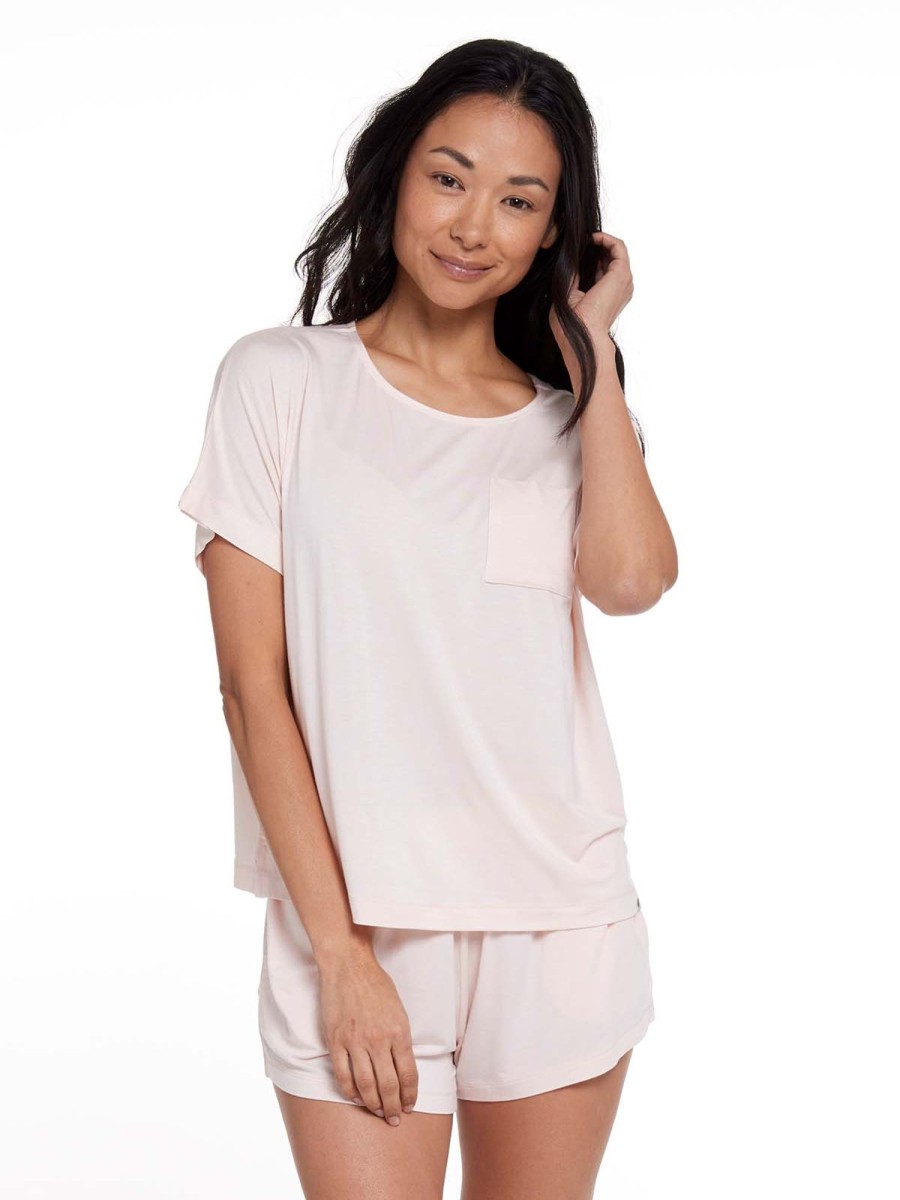 Women'S tasc Performance Sale | Bamboo Silk Short Sleeve Sleep Shirt Dream Pink