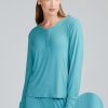 Women'S tasc Performance Sleep | Microluxe Rib Long Sleeve Henley Lagoon