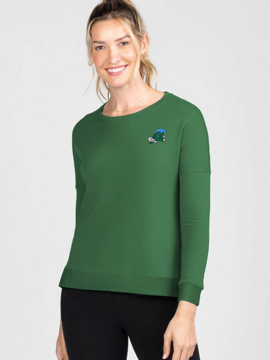 Women'S tasc Performance Lounge | Riverwalk Sweatshirt - Tulane Forest Green C