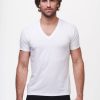 Men'S tasc Performance Lounge | Bambare Bamboo Comfort Deep V-Neck Undershirt - Tasc Performance White