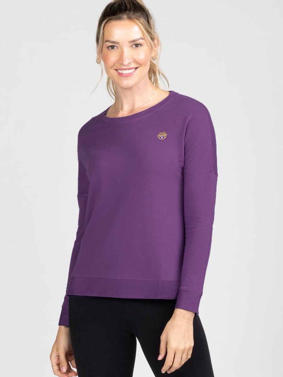 Women'S tasc Performance Lounge | Riverwalk Sweatshirt - Lsu Purple C