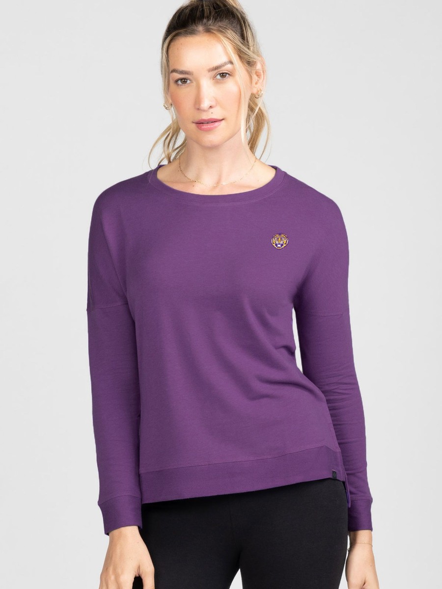 Women'S tasc Performance Lounge | Riverwalk Sweatshirt - Lsu Purple C