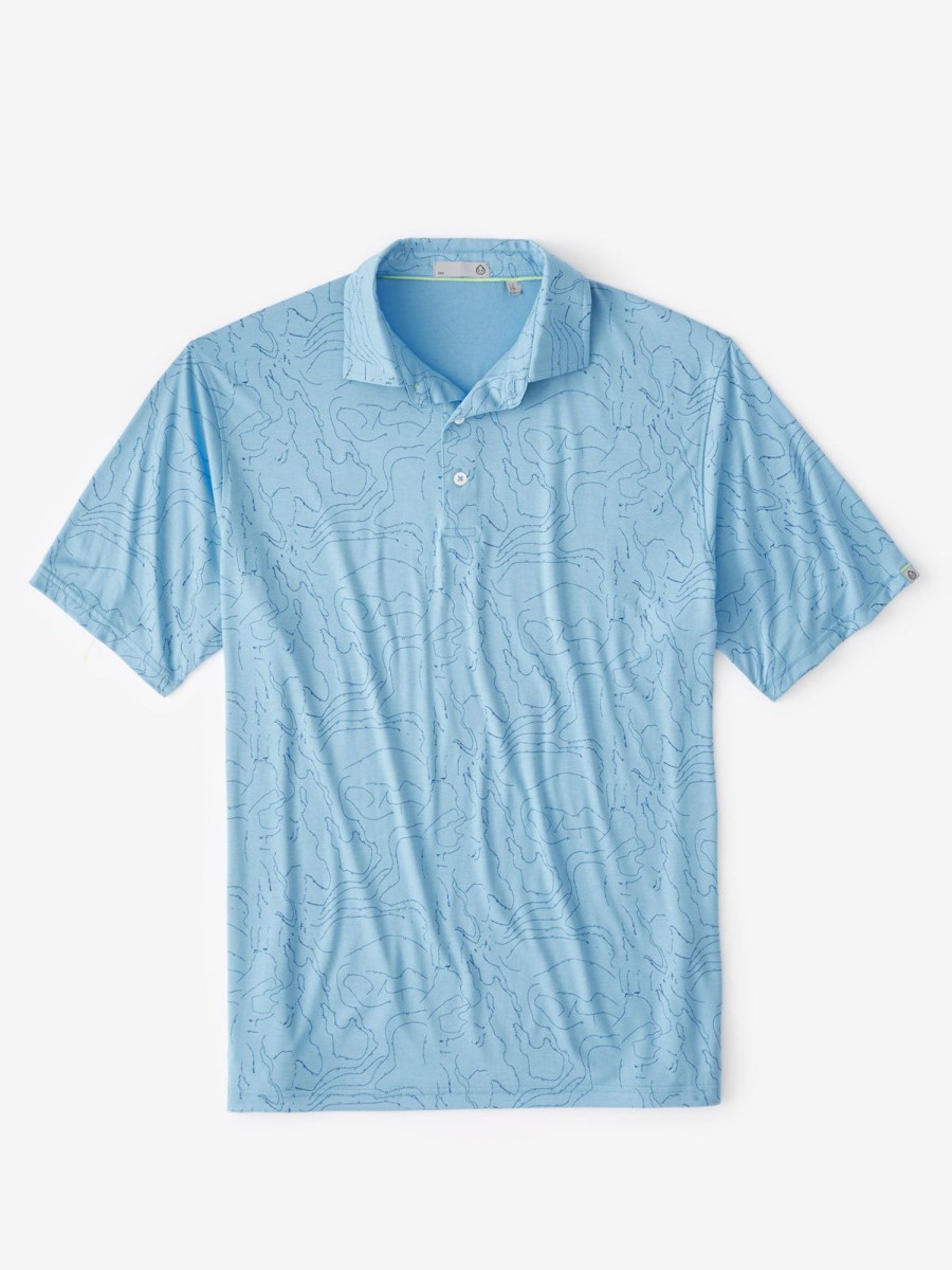 Men'S tasc Performance Sale | Cloud Polo - Topography Print Coastline Topography