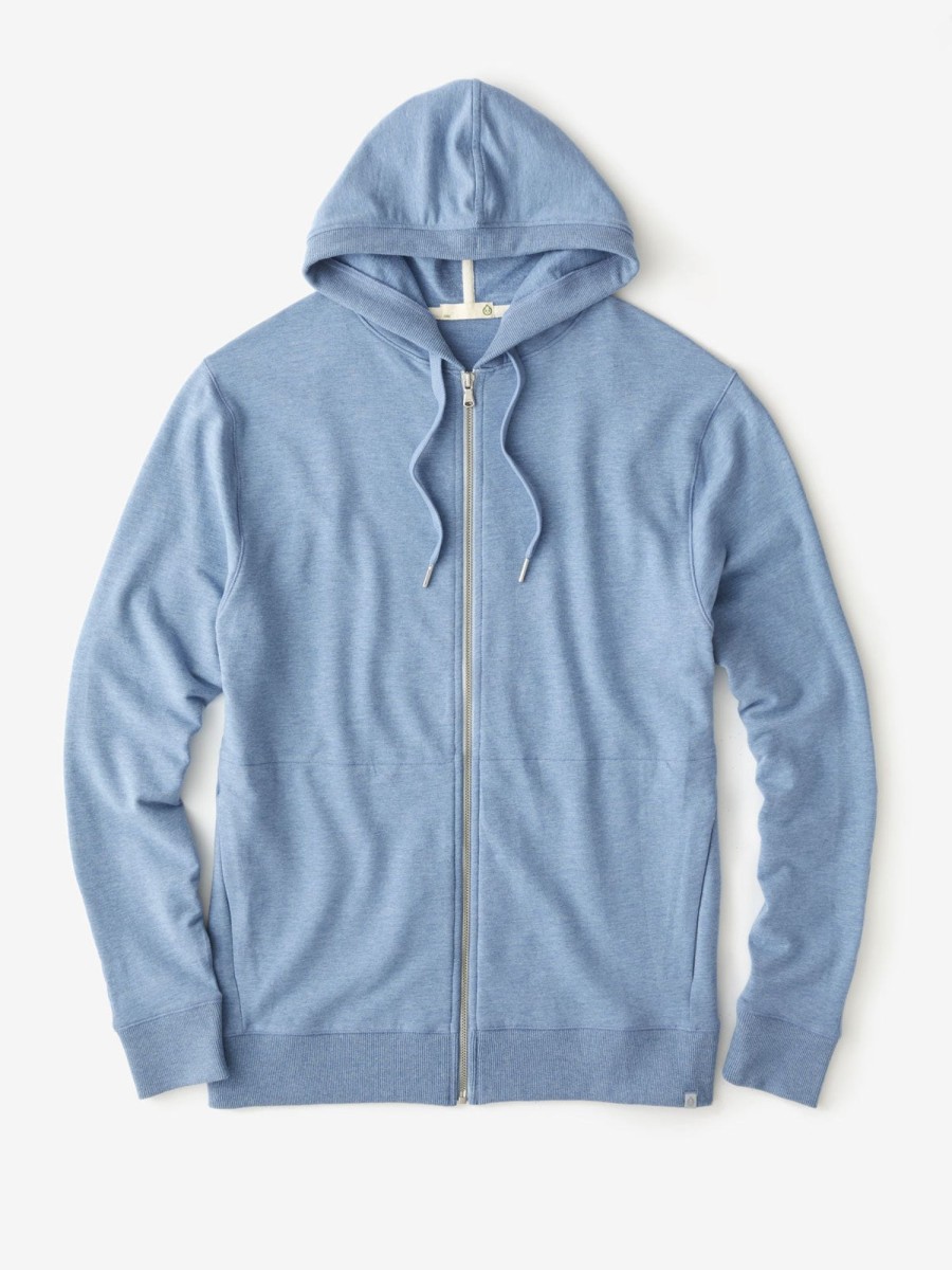 Men'S tasc Performance Sale | Varsity French Terry Full Zip Hoodie Chambray Heather