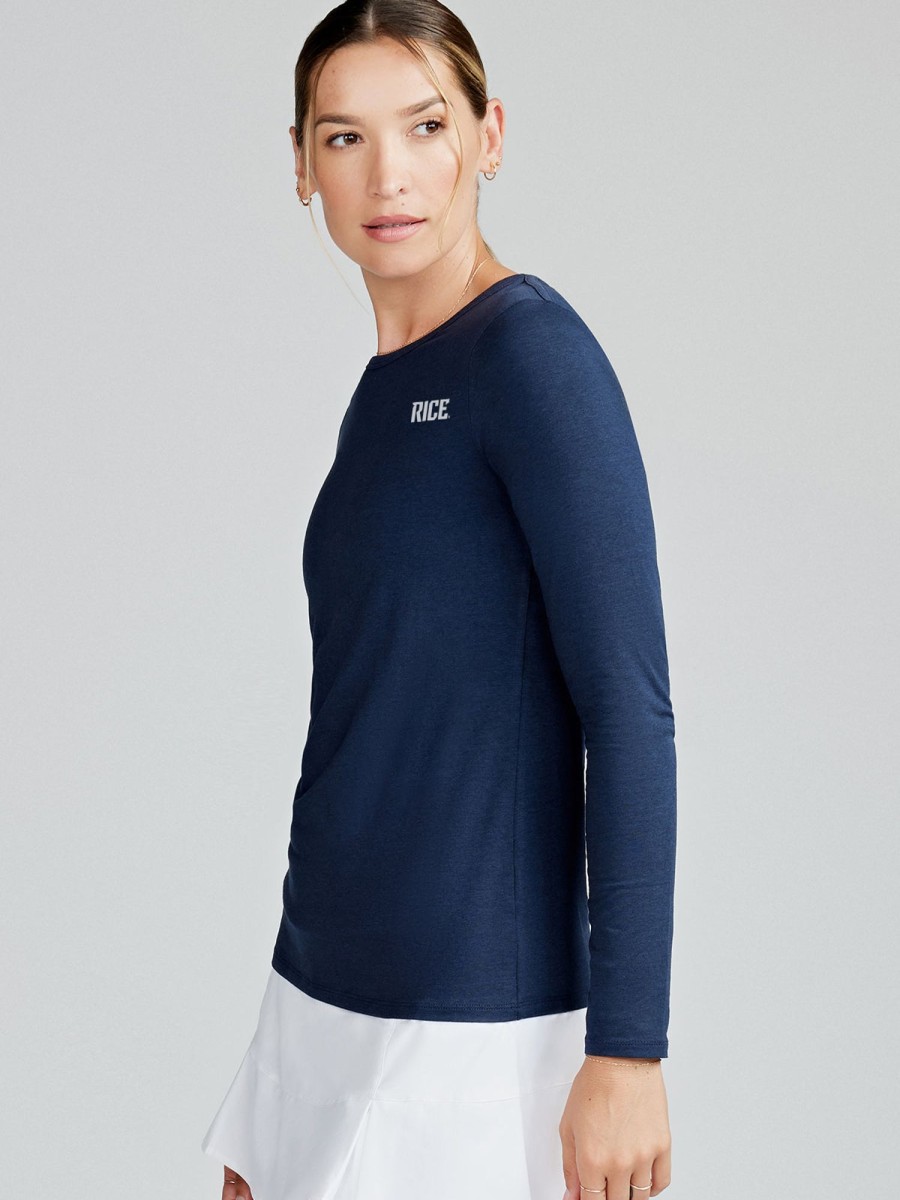 Women'S tasc Performance Long Sleeves | Nola Long Sleeve T-Shirt - Rice University Classic Navy